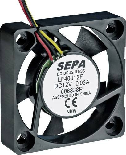 SEPA Axiallüfter LF40J12SE22 Schwarz 12 V/DC 8.3 m³/h B/T/H: 40 x 40 x 10 mm - Bild 1