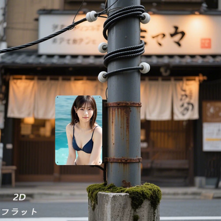 Retro Japanisches Metallschild CIFBUY Blaues Badeanzug Frauen Kunstposter Wanddekoration B: 20,32 cm, H: 30,48 cm - Bild 4