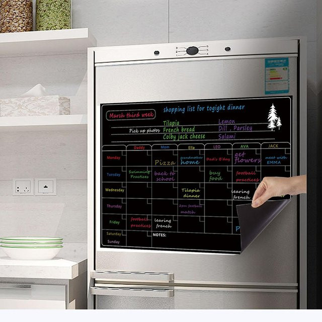 Magnetisches Blackboard-Whiteboard von Painter als Kalender-Aufkleber für den Kühlschrank in Schwarz - Bild 1