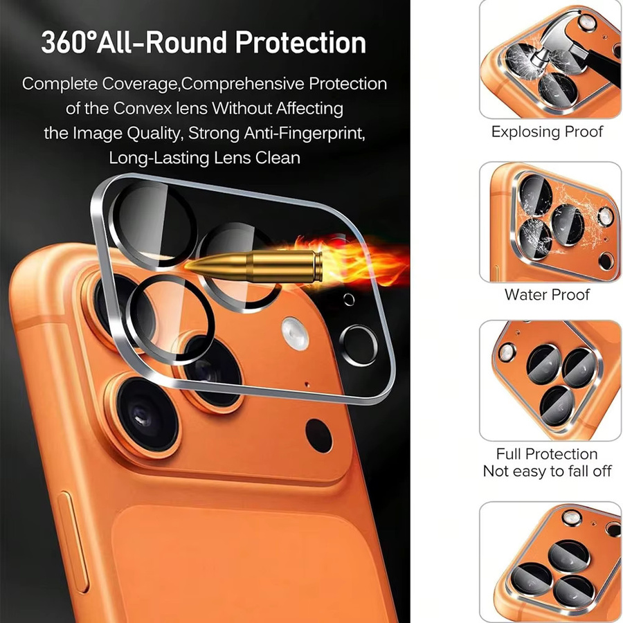 NNBILI 6-in-1 Schutzset für iPhone 17 Pro Max mit 3 Panzerglas-Displayschutzfolien (6,9 Zoll) und 3 Kameralinsen-Schutzfolien in Transparent - Bild 2