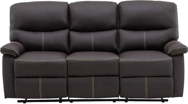Vente-unique Relaxsofa Canby in Braun mit Kunstlederbezug, Breite: 183 cm - Bild 1