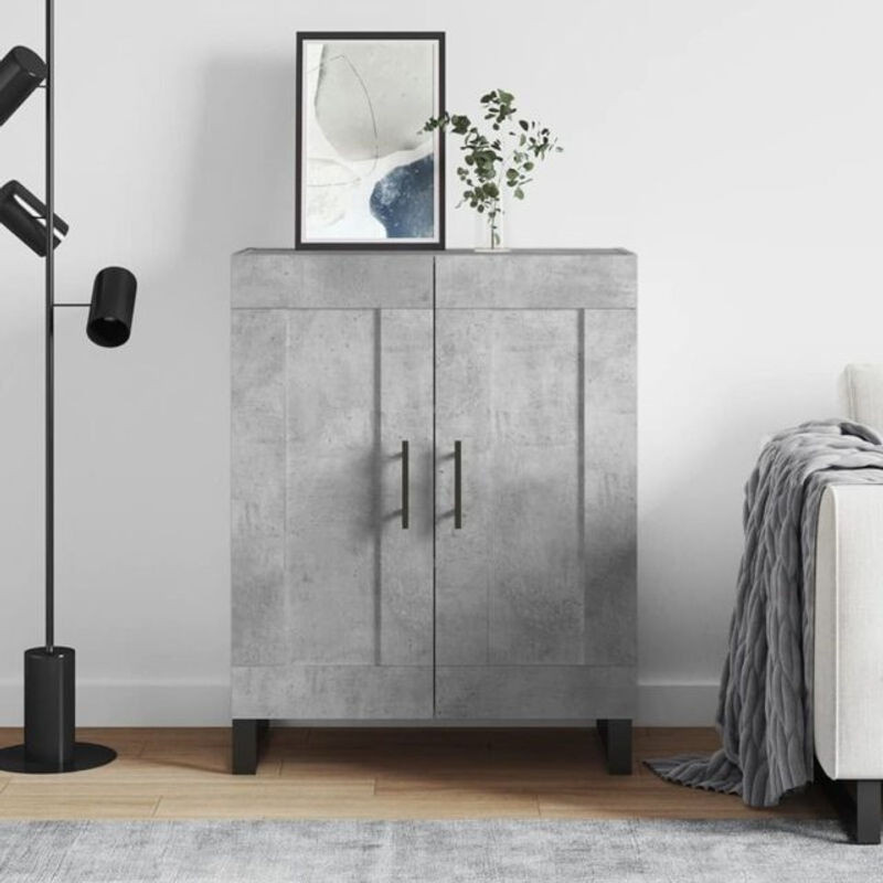 Modernes Sideboard Vidaxl in Grau aus Holzwerkstoff und Metall, B/T/H: 69,5 x 34 x 90 cm - Bild 1