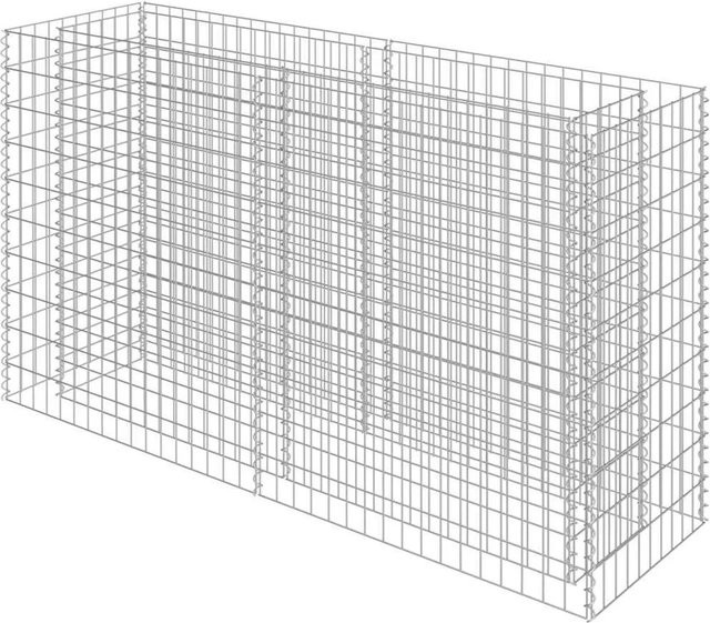 DELUKE Gabionen Hochbeet ROON aus verzinktem Stahl in Silber, B/T/H: 180 x 50 x 100 cm - Bild 1