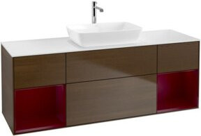V&B Waschtischunterschrank Finion mit Wandbeleuchtung, Farbe: Weiß lackiert, Breite: 160 cm, Höhe: 50,1 cm - Bild 1