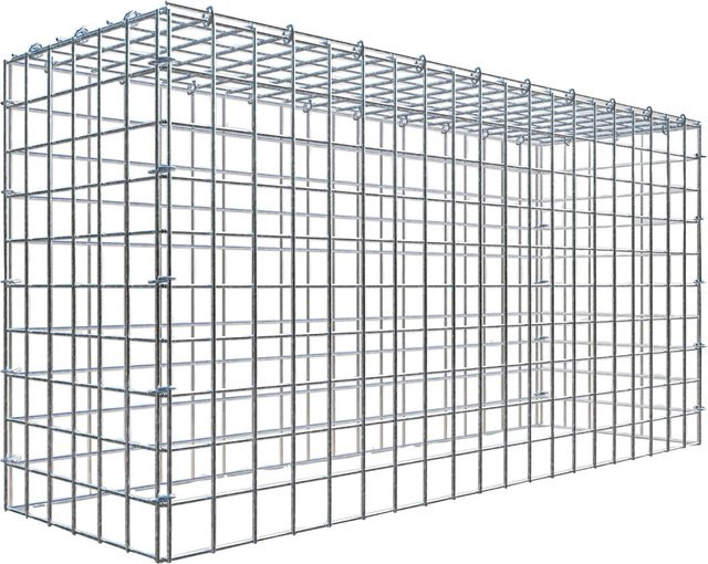 Gabiona C-Ring Anbaukorb Typ 3 in Silbergrau, Maschenweite 5 x 5 cm, B/H/T: 50 x 100 x 30 cm - Bild 1