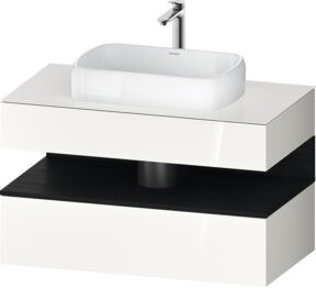 Duravit Waschtischunterschrank Qatego in Weiß Hochglanz mit 1 Schublade, B/T/H: 100 x 55 x 60 cm - Bild 1