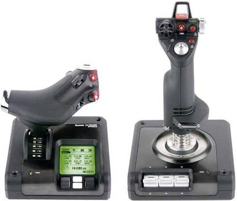 Logitech Saitek X52 Pro Gaming-Joystick für Flugsimulatoren mit USB-Anschluss in Schwarz - Bild 1