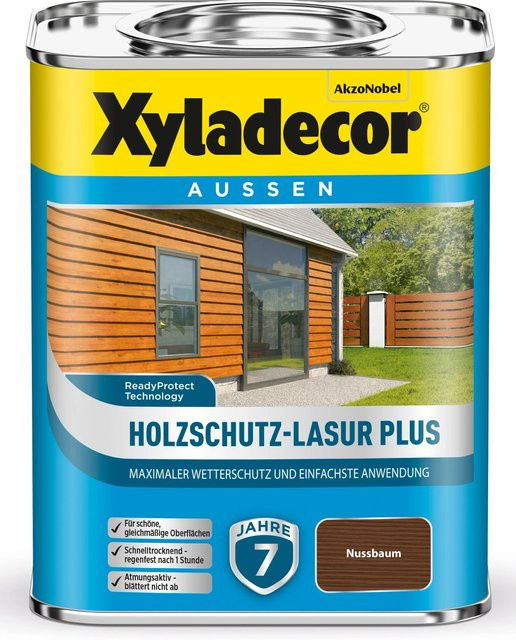 Xyladecor Holzschutz-Lasur Plus Nussbaum Braun 0,75 l - Bild 1