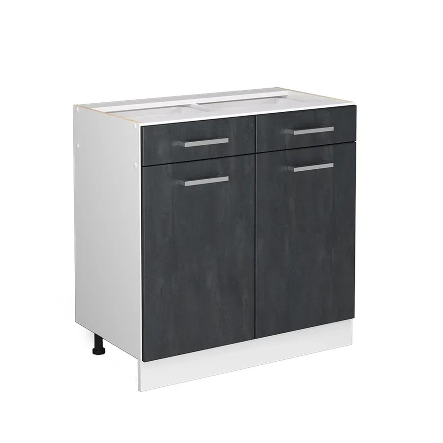 Vicco Schubunterschrank R-Line in Schwarz Beton und Weiß, Breite: 80 cm - Bild 2