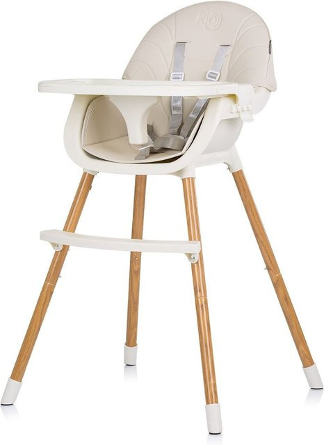 Chipolino Kinderhochstuhl Rio 2 in 1 mit 5-Punkt-Gurt in Beige und Weiß - Bild 1