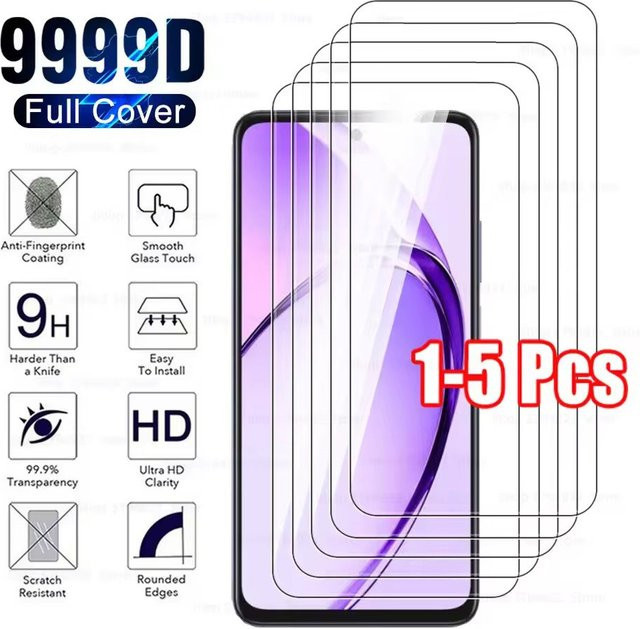 OPPO HD-Glas Displayschutzfolie aus gehärtetem Glas, transparent, passend für OPPO A80, A60, A3 (2024), A18, A40, A38, A58, A78 4G und A98 5G - Bild 1