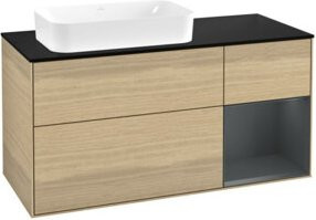V&B Waschtischunterschrank Finion in Eiche mit lackierter Oberfläche, Breite: 120 cm, Tiefe: 60 cm - Bild 1