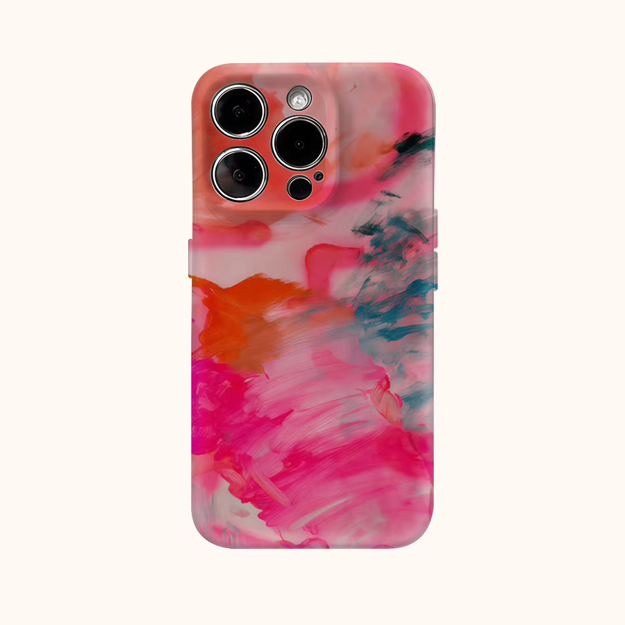 Potdemiel Handyhülle mit rosa abstraktem Wirbel-Design für iPhone 11 bis iPhone 17 Pro Max Plus mit doppellagiger Rückseite - Bild 2