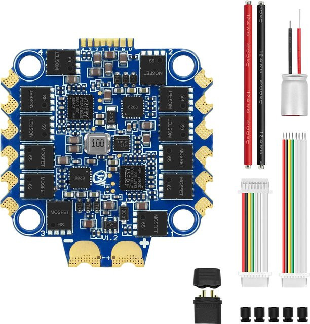 SEQURE Blueson A1 A2 4in1 ESC AM32 128KHz für FPV Racing Freestyle Drohnen in Blau - Bild 1