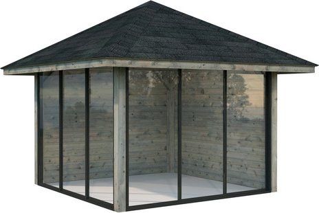 PALMAKO Pavillon Bianca Set 201 Slide aus Fichtenholz in Grau, B/T/H: 300 x 300 x 319 cm - Bild 1