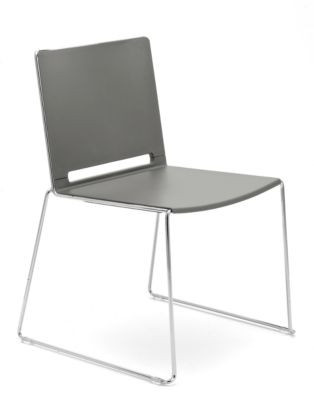 Stapelstühle Leyform ILike, 4er Set, Grau, Gestell verchromt, inkl. Kunststoffgleiter, B/T/H: 44 x 58 x 81,5 cm - Bild 1