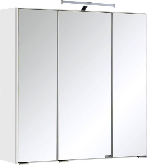 HELD Bologna 3D Spiegelschrank mit LED-Beleuchtung und Steckdose, Weiß, Breite: 60 cm - Bild 1
