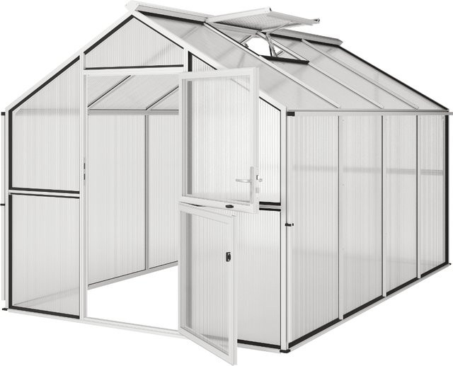KGT Gewächshaus Novum IV in Silber, 11,1 m², 10 mm HKP - Bild 1