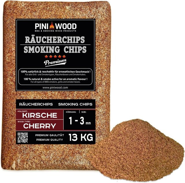 PINI Räucherchips Kirsche 13 kg, Räucherspäne 1-3 mm - Bild 1
