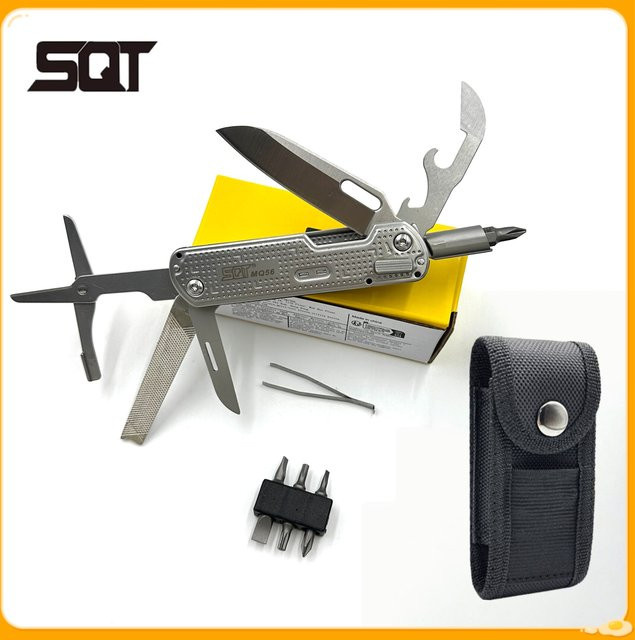 SQT MQ56 10-in-1 Multi-Tool EDC Kombination in Silber mit Glasbrecher, Flaschenöffner und Schere für Outdoor-Ausrüstung - Bild 1