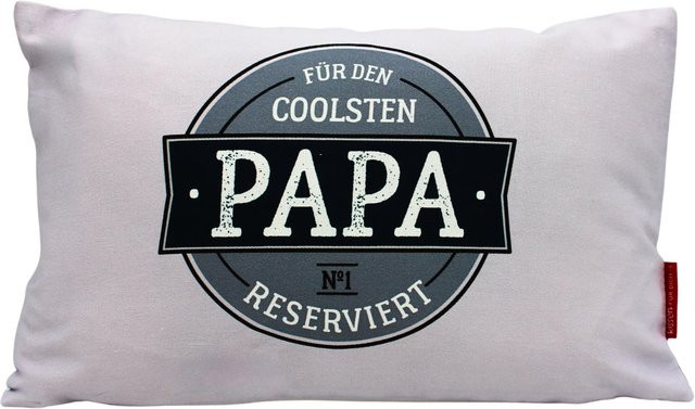 Dekohelden24 Zierkissen Papa No1 Reserviert in Grau, B/H/T: 40 x 23 x 13 cm - Bild 1