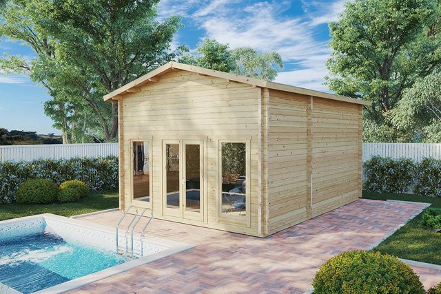 Gartenhaus Golfsimulator 1 aus Holz mit Satteldach, B/T: 6 x 5 m - Bild 1