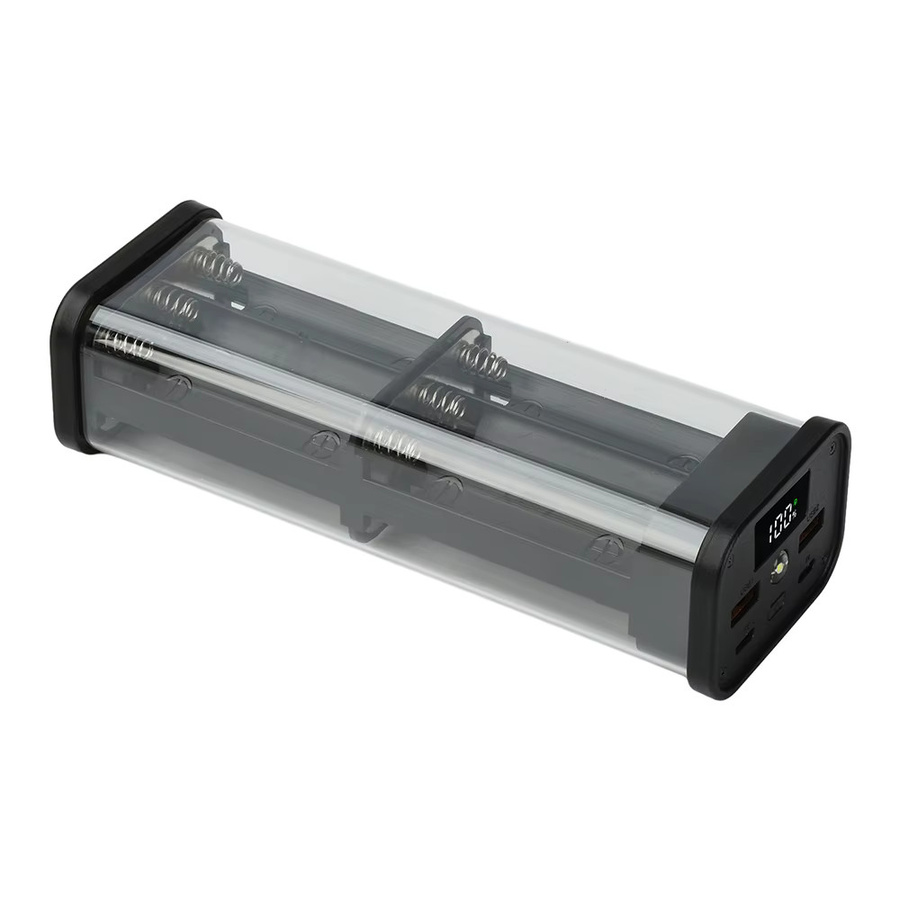 Gaqqee Powerbank Gehäuse für 6 oder 12 18650 Batteriezellen mit 22,5W Schnellladung und PD-Stromversorgung ohne Löten - Bild 4