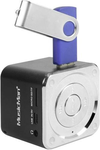Technaxx MusicMan Mini Aktivbox mit Akku, USB und SD in Schwarz - Bild 1
