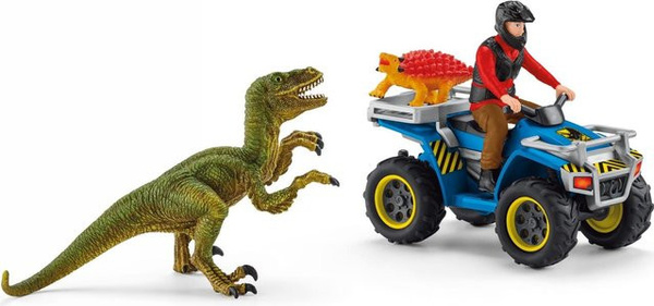 Schleich Dinosaurs Flucht auf Quad vor Velociraptor, ab 4 Jahren