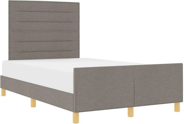 vidaXL Bettgestell mit Kopfteil in Taupe, gepolstert, B/T: 120 x 200 cm - Bild 1