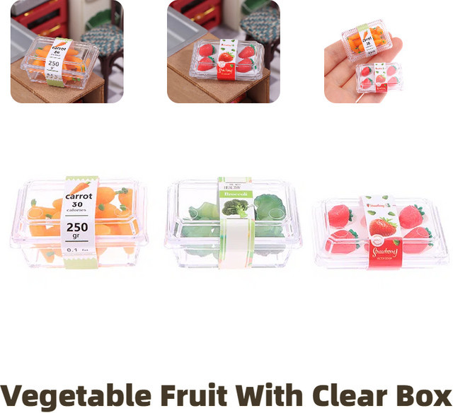 Gemüse Obst Modell mit Klar Box, Puppenhaus Zubehör, 1-teiliges Set - Bild 1