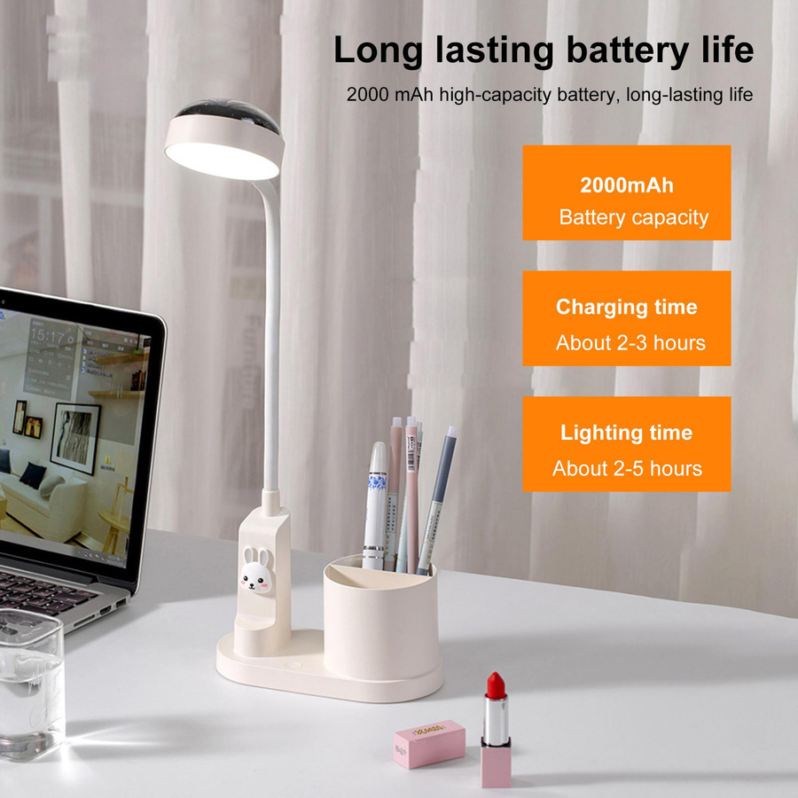 TOMTOP JMS Kreative Penlight Schreibtischlampe mit Projektionsfunktion in Weiß, wiederaufladbare Desktop-Leuchte für Arbeitszimmer und Wohnheime - Bild 3
