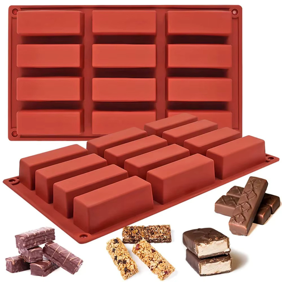 Silikon-Kuchenform von FEB.WIND mit 12 Mulden in Rot für Mousse, Trüffel und Brownies - Bild 4