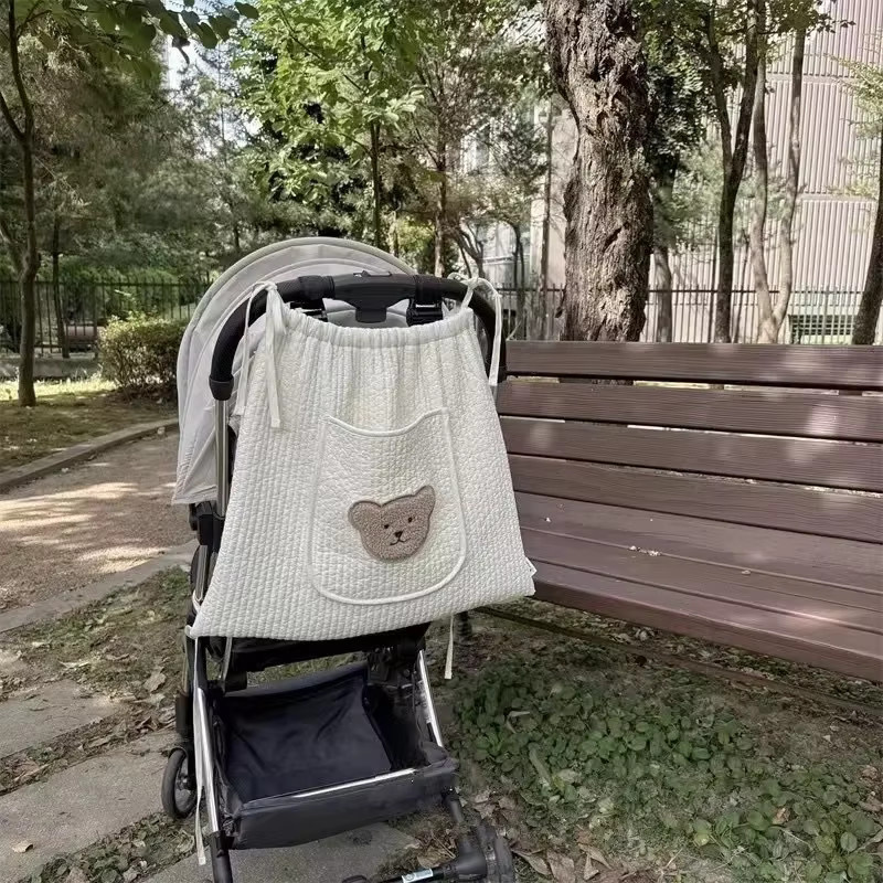 Multifunktionale Kinderwagen Organizer Tasche in Weiß für Windeln und Spielzeug mit großer Kapazität - Bild 2