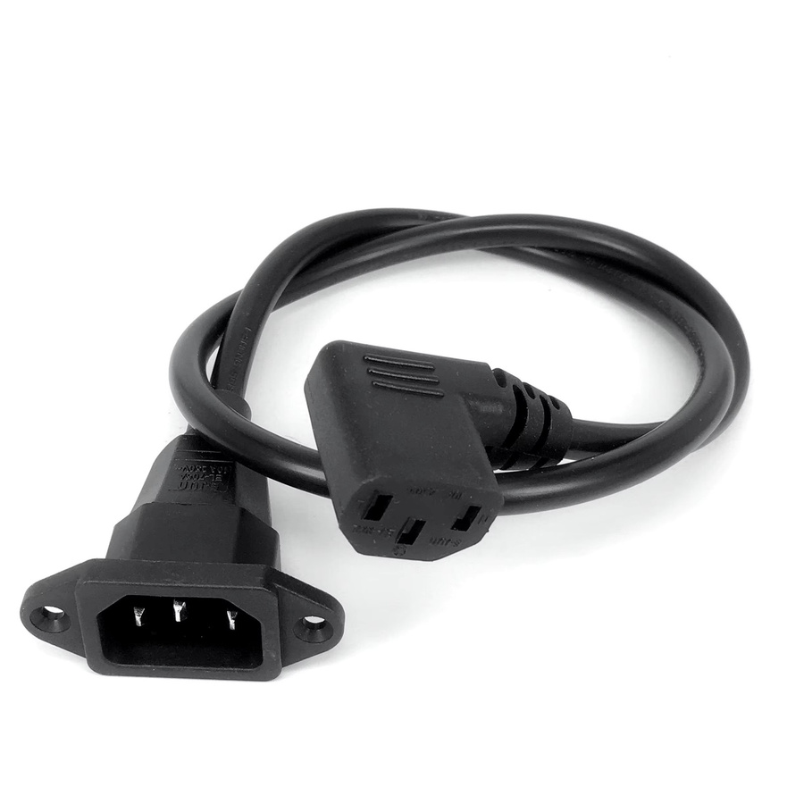 fengyidz IEC320 C14 auf C13 Verlängerungskabel in Schwarz, 60 cm Länge, mit Schraublöchern und rechtwinkligem C13-Anschluss, H05VV-F 3G 0,75 mm - Bild 5