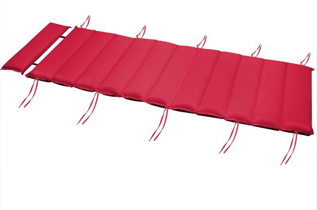 Detex Saunaliege Auflage aus Polyester in Rot, B/T/H: 177 x 58 x 7 cm - Bild 1