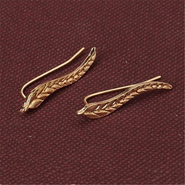 Wucifang Jewelry Ohrringe, Blattform, gold, Damen - Bild 1