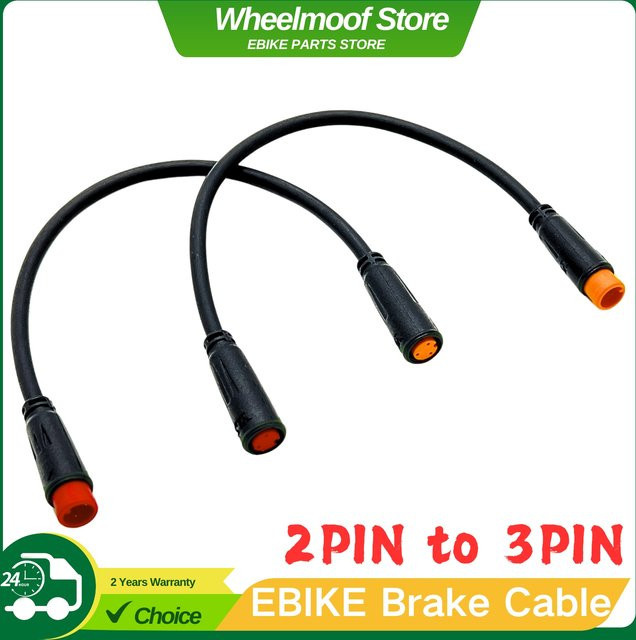 E-Bike Brems-Signal-Konvertierungskabel mit 2PIN-3PIN M8 wasserdichtem Stecker für Elektrofahrrad Brems-Upgrade in Gelb und Schwarz - Bild 1