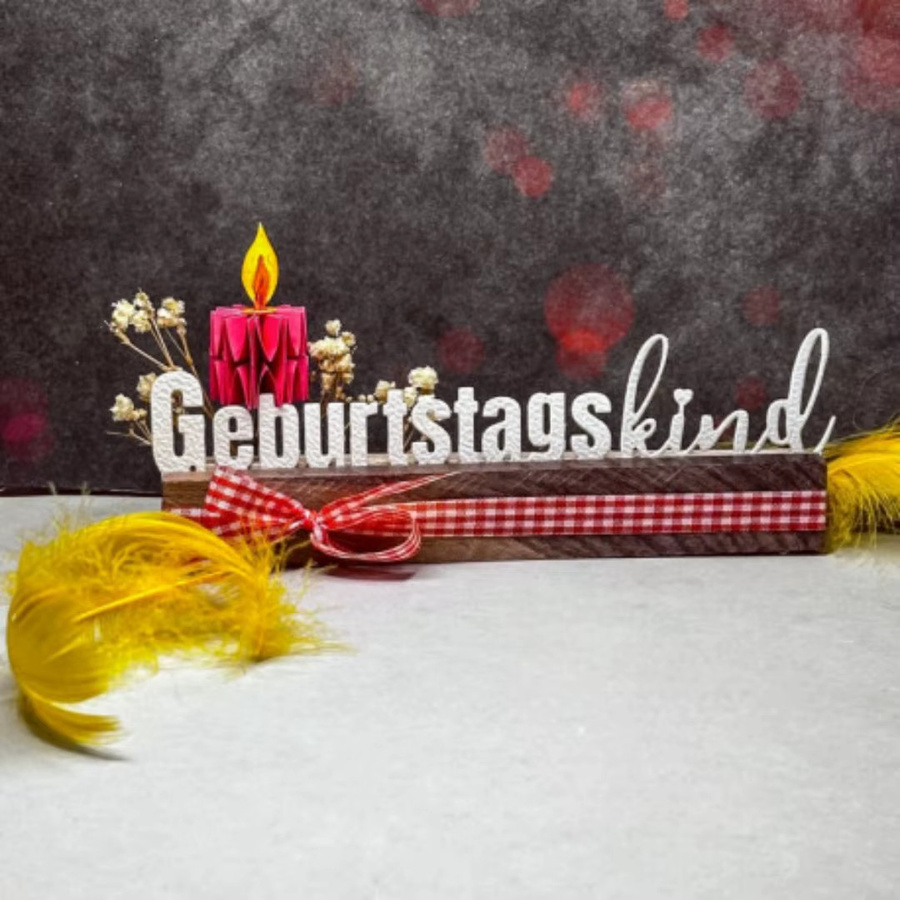 Metall-Stanzformen Geburtstagskind in Silber für Scrapbooking und Papierhandwerk - Bild 4