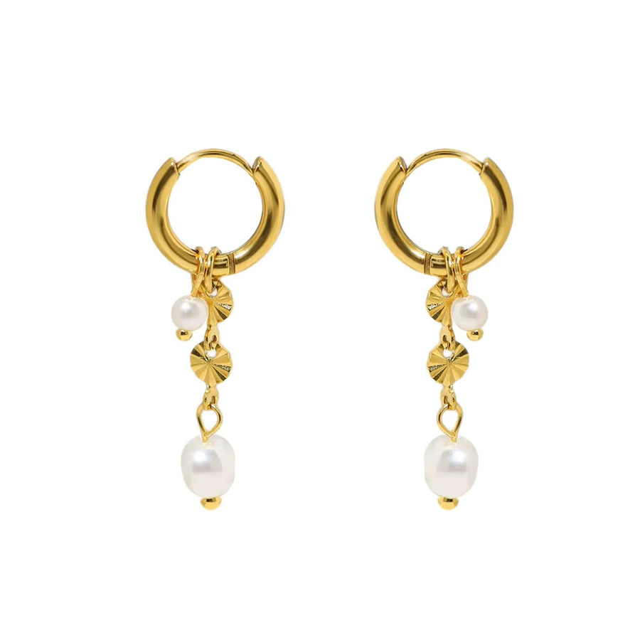 Erpels Ohrringe, 750 Gold, Edelstahl, Perle - Bild 2