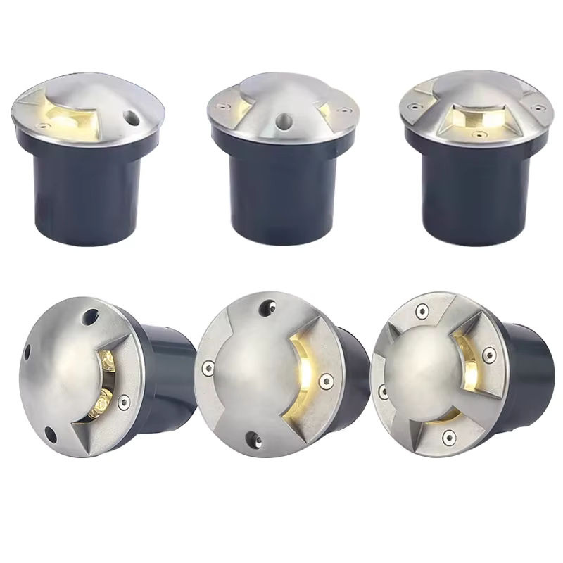 Getefu LED Einbauleuchten für Außenbereiche in Silber, runde Bodenstrahler für Garten und Treppen, warmweißes Licht, 12W - Bild 6