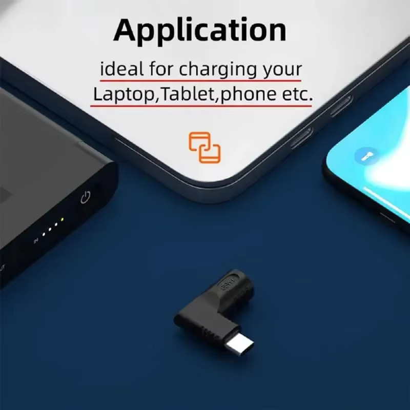HP/DELL DC Power Jack zu USB-C PD Adapter Konverter 65W Schnellladegerät Schwarz 7,4x5,0mm - Bild 5