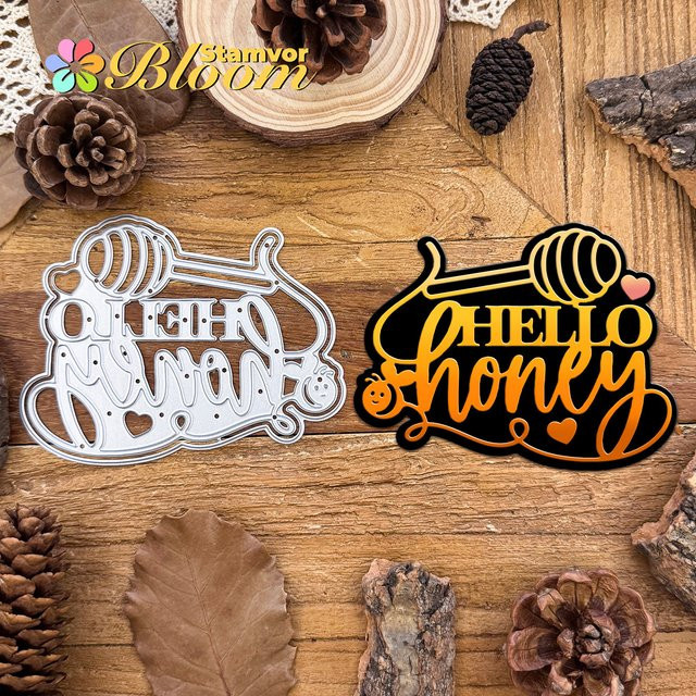 HALLO HONEY Metall Stanzformen Schichten für Scrapbooking und dekorative Prägung in Silber - Bild 1