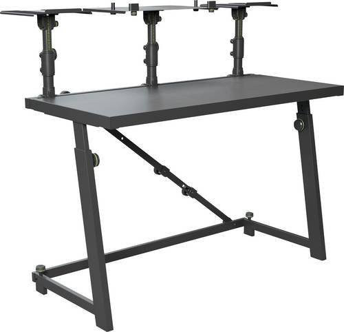 Gravity Mobiler DJ-Tisch aus Metall in Schwarz oder Silber mit höhenverstellbarer und neigbarer Platte - Bild 1