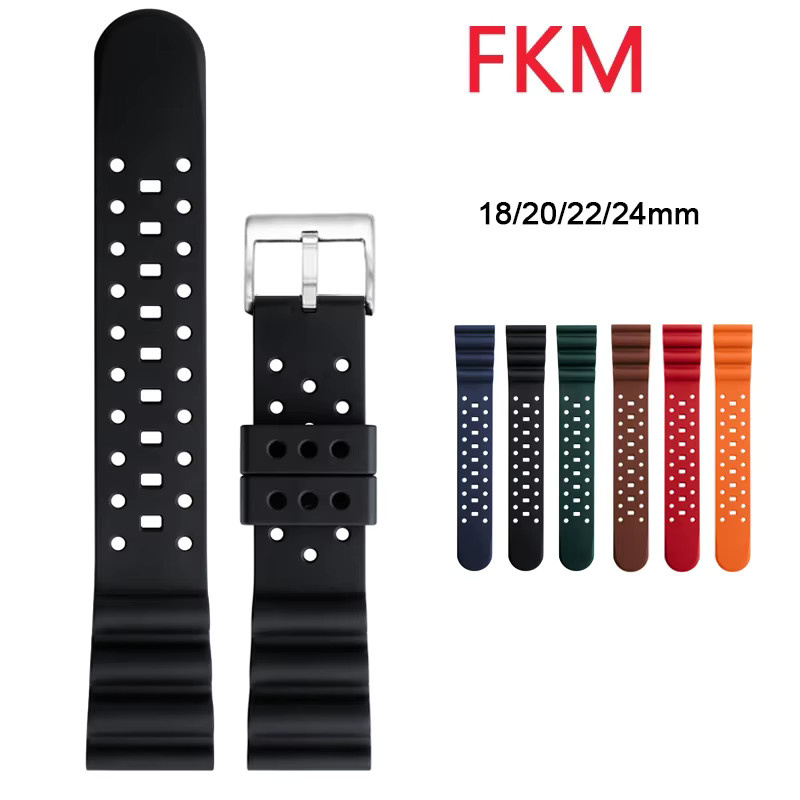 strapfreak Uhrenarmband Fluorkautschuk, Schwarz, Herren - Bild 3