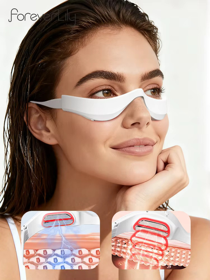foreverlily Elektrisches 3D-Augenmassagegerät mit EMS und rotem Licht, Unisex - Bild 6