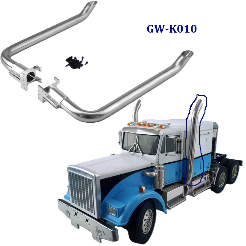 LESU Metall-Auspuffrohr für 1/14 RC Traktor-LKW, Zubehör, Grau - Bild 2