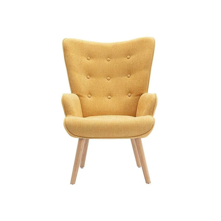 Vente-unique Sessel Vately mit gerader Rückenlehne in Gelb, Breite: 69 cm, Tiefe: 69 cm, Höhe: 69 cm - Bild 2