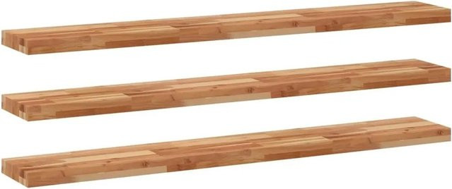 3er Set vidaXL Schweberegale aus Massivholz Akazie, Ölbehandelt, Braun, B: 120 cm, T: 20 cm, H: 4 cm - Bild 1