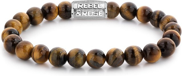 Rebel & Rose Armband, Edelstahl, Tigerauge, Bunt, Herren - Bild 1